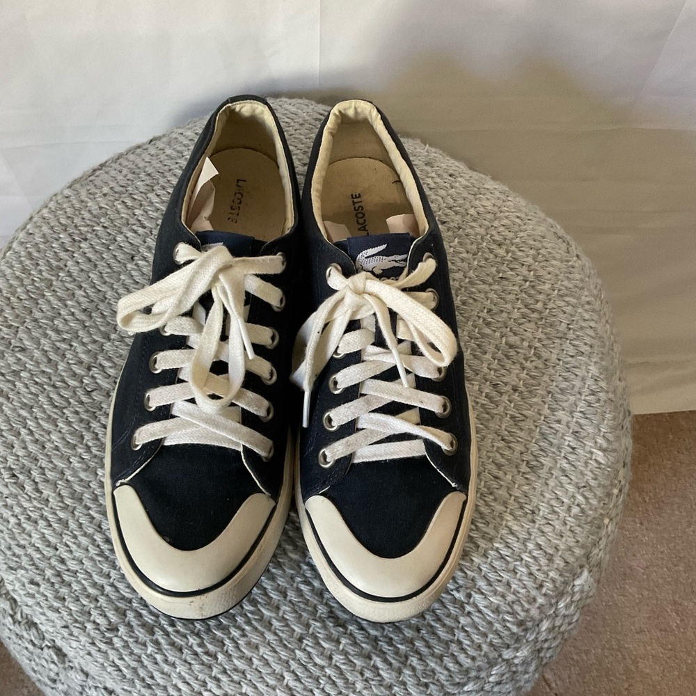Lacoste classic navy and white sneakers Size 10
